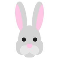 Rabbit Flat Design Icon, Animal Flat Design Icon Symbol vector