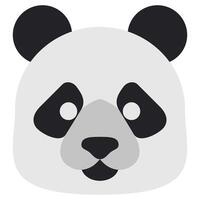 Panda Flat Design Icon, Animal Flat Design Icon Symbol vector