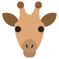 Giraffe Flat Design Icon, Animal Flat Design Icon Symbol vector