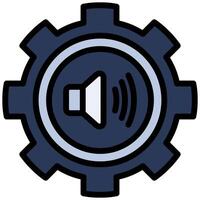 Volume Gear Control Outline Design Icon, Audio Element Outline Design Icon Symbol vector