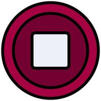 Stop Button Outline Design Icon, Audio Element Outline Design Icon Symbol vector