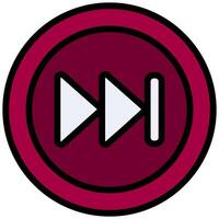 Fast Forward Button Outline Design Icon, Audio Element Outline Design Icon Symbol vector