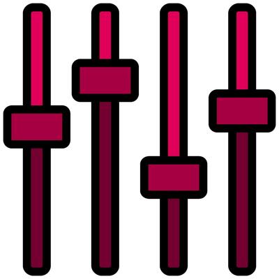 Sound Mixer Controller Isolated Outline Design Icon, Audio Element Outline Design Icon Symbol