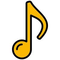 Quaver Outline Design Icon, Audio Element Outline Design Icon Symbol vector