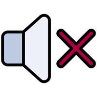 Mute Outline Design Icon, Audio Element Outline Design Icon Symbol vector