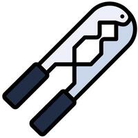 Nut Cracker Outline Flat Design Icon, Cooking And Kitchen Outline Flat Design Icon Symbol vector