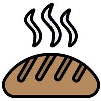 Bread Outline Flat Design Icon, Cooking And Kitchen Outline Flat Design Icon Symbol vector