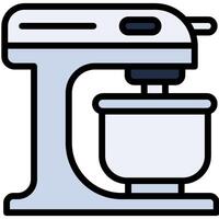 Mixer Blender Outline Flat Design Icon, Cooking And Kitchen Outline Flat Design Icon Symbol vector