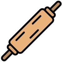 Rolling Pin Outline Flat Design Icon, Cooking And Kitchen Outline Flat Design Icon Symbol vector