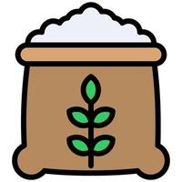 Flour Outline Flat Design Icon, Cooking And Kitchen Outline Flat Design Icon Symbol vector