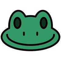 Frog Outline Flat Design Icon, Animal Outline Flat Design Icon Symbol vector