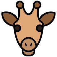 Giraffe Outline Flat Design Icon, Animal Outline Flat Design Icon Symbol vector