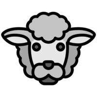 Sheep Outline Flat Design Icon, Animal Outline Flat Design Icon Symbol vector
