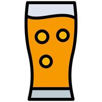 Pint Of Beer Outline Flat Icon, Solid Color Outline Flat Icon Symbol vector