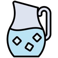 Pitcher Outline Flat Icon, Solid Color Outline Flat Icon Symbol vector