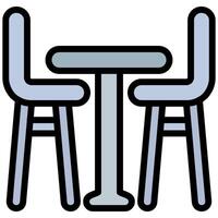 Table Bar Outline Flat Icon, Solid Color Outline Flat Icon Symbol vector