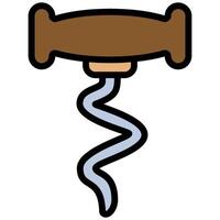 Corkscrew Outline Flat Icon, Solid Color Outline Flat Icon Symbol vector