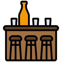 Bar Counter Outline Flat Icon, Solid Color Outline Flat Icon Symbol vector
