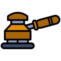 Sander Outline Flat Icon, Color Flat Icon Symbol vector