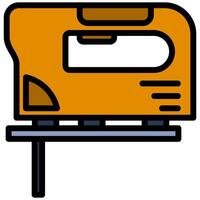 Electric Saw Outline Flat Icon, Color Flat Icon Symbol vector