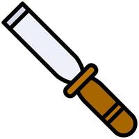 Chisel Outline Flat Icon, Color Flat Icon Symbol vector