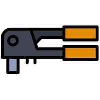 Rivet Plier Outline Flat Icon, Color Flat Icon Symbol vector