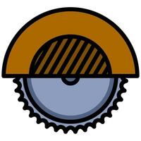 Miter Saw Outline Flat Design Icon - Carpentry Outline Flat Icon vector