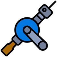 Hand Drill Outline Flat Design Icon - Carpentry Outline Flat Icon vector