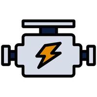 Engine Outline Flat Design Style Icon - Car Service vector