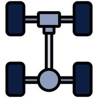 Car Axle Outline Flat Design Style Icon - Car Service vector