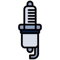 Spark Plug Outline Flat Design Style Icon - Car Service vector