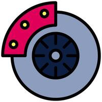 Disc Brake Outline Flat Design Style Icon - Car Service vector