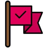 Flag Outline Flat Design Style Icon, Outline Flat Design Style Icon Symbol vector