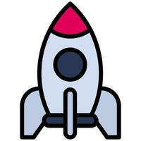 Rocket Startup Outline Flat Design Style Icon, Outline Flat Design Style Icon Symbol vector