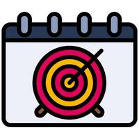 Goal Icon, Target Outline Flat Design Style Icon, Outline Flat Design Style Icon Symbol vector