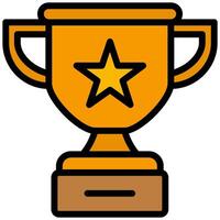 Trophy Outline Flat Design Style Icon, Outline Flat Design Style Icon Symbol vector