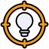 Targeting Idea Outline Flat Design Style Icon, Outline Flat Design Style Icon Symbol vector