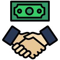 Shake Hand Icon, Handshake Outline Flat Design Style Icon, Outline Flat Design Style Icon Symbol vector