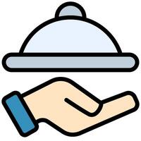 Serve Icon, Outline Flat Design Style Icon, Restaurant Element Icon Collection vector