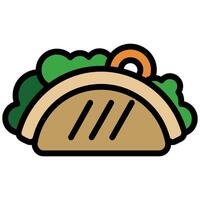 Tacos Icon, Outline Flat Design Style Icon, Restaurant Element Icon Collection vector