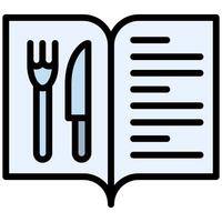 Menu Icon, Outline Flat Design Style Icon, Restaurant Element Icon Collection vector