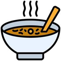 Soup Icon, Outline Flat Design Style Icon, Restaurant Element Icon Collection vector