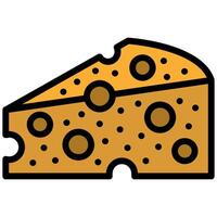 Cheese Icon, Outline Flat Design Style Icon, Restaurant Element Icon Collection vector