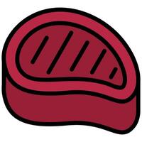 Meat Icon, Outline Flat Design Style Icon, Restaurant Element Icon Collection vector