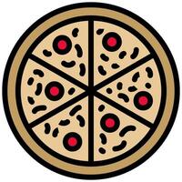 Pizza Icon, Outline Flat Design Style Icon, Restaurant Element Icon Collection vector
