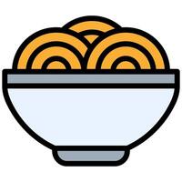 Noodle Icon, Outline Flat Design Style Icon, Restaurant Element Icon Collection vector