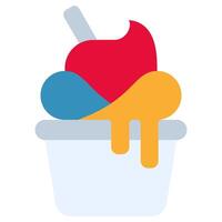 Ice Cream Cup, Flat Design Style Icon, Restaurant Element Icon Collection vector