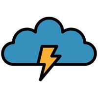 Thunder Cloud Icon, Flat Design Style Icon Icon Symbol vector