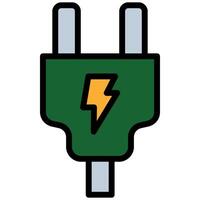Electric Socket Plug Icon, Flat Design Style Icon Icon Symbol vector