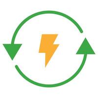 Lightning Bolt Flat Icon, Flat Design Style Flat Icon Symbol vector